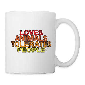 Loves Animals Tolerates People - Mug - white - Right