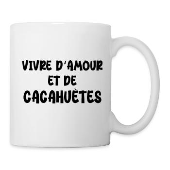 Living on love and peanuts - Mug - white - Right