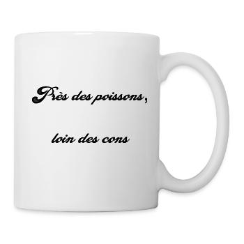 Près des poissons, loin des cons - Mug blanc - blanc - Droite