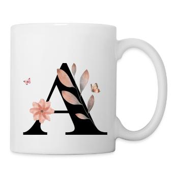 Wildblumen-Buchstaben-Aquarelle - Tasse - Weiß - Rechts