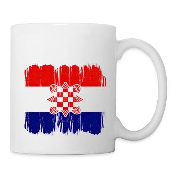 Kroatien hrvatska kroatien hrv hr zagreb geteilte Flagge - Tasse - Weiß - Rechts