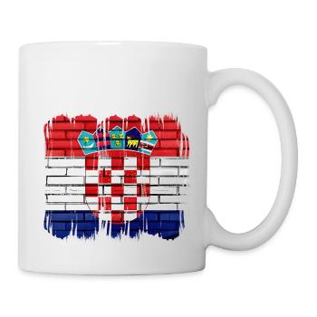 Kroatien hrvatska kroatien hrv hr zagreb geteilte Flagge - Tasse - Weiß - Rechts