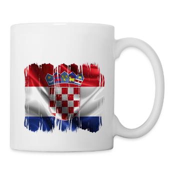 Kroatien hrvatska kroatien hrv hr zagreb geteilte Flagge - Tasse - Weiß - Rechts