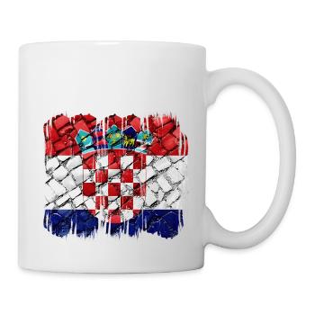 Kroatien hrvatska kroatien hrv hr zagreb geteilte Flagge - Tasse - Weiß - Rechts