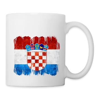 Kroatien hrvatska kroatien hrv hr zagreb geteilte Flagge - Tasse - Weiß - Rechts