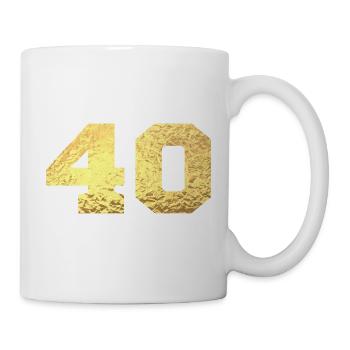 Numéro 40 paillettes doré - 40e anniversaire - Mug blanc - blanc - Droite