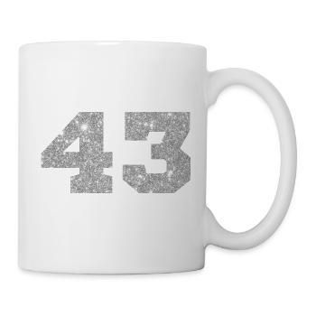 Numéro 43 paillettes argenté - 43e anniversaire - Mug blanc - blanc - Droite