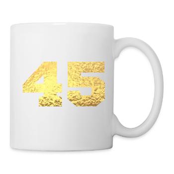 Numéro 45 paillettes doré - 45e anniversaire - Mug blanc - blanc - Droite