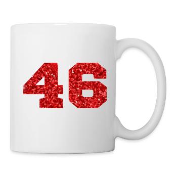 Numéro 46 paillettes rouge - 46e anniversaire - Mug blanc - blanc - Droite