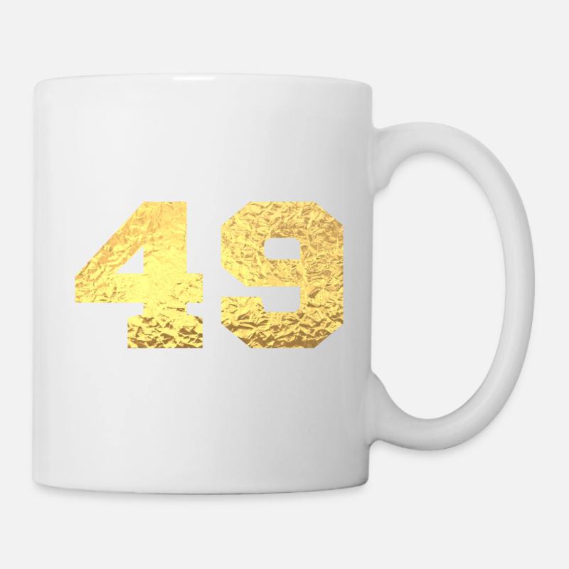 Numéro 49 paillettes doré - 49e anniversaire - Mug blanc - blanc