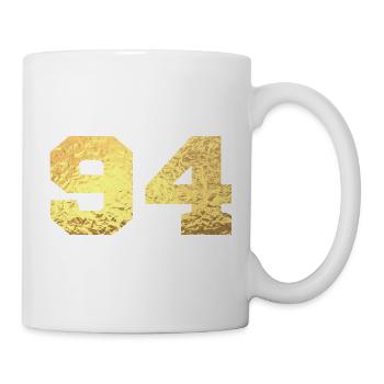 Numéro 94 paillettes doré - 94e anniversaire - Mug blanc - blanc - Droite