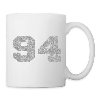 Numéro 94 paillettes argenté - 94e anniversaire - Mug blanc - blanc - Droite