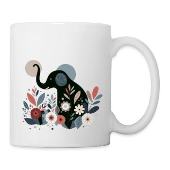 Éléphant floral - Mug blanc - blanc - Droite