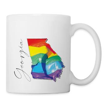 Géorgie (États-Unis) | Drapeau réel | Texte LGBTQIA+ - Mug blanc - blanc - Droite