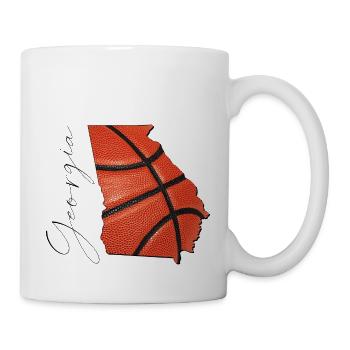 Géorgie (États-Unis) | Vrai basket-ball | Carte Scpt - Mug blanc - blanc - Droite