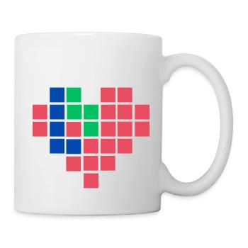 Coeur de pixels - Mug blanc - blanc - Droite