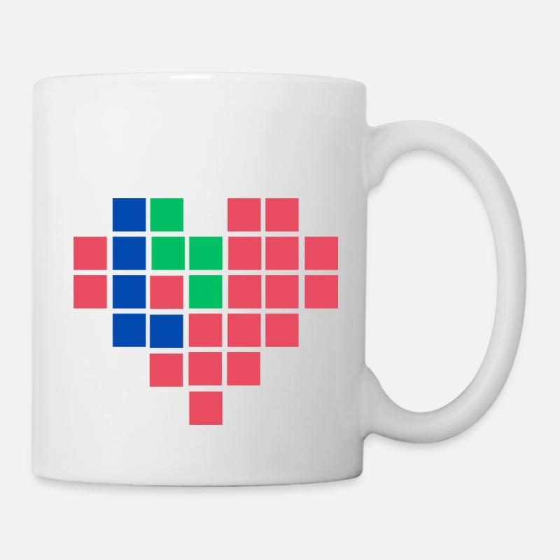 Pixel-Herz - Tasse - Weiß