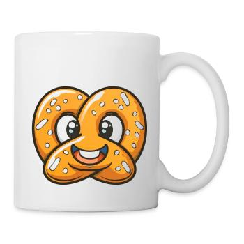 Bande dessinée de bretzel mignon - Mug blanc - blanc - Droite