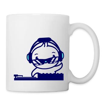 Küken Vogel DJ Mischpult Party Musik Vögelchen Süß - Tasse - Weiß - Rechts