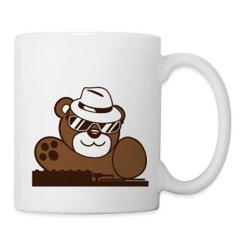 drôle DJ ours en peluche mixer musique de fête cool - Mug blanc - blanc - Droite
