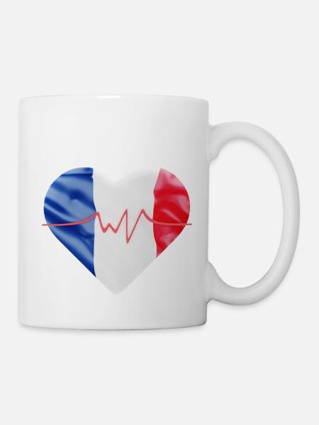 Drapeau français - bleu blanc rouge - Mug blanc - blanc