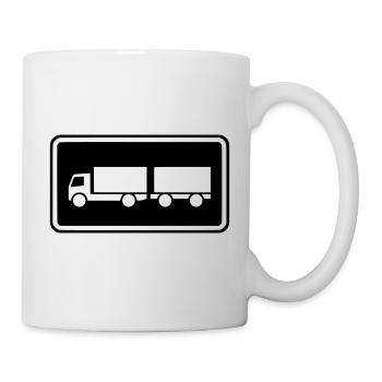 Schild Lkw Anhänger Hängerzug invertiert negativ - Tasse - Weiß - Rechts