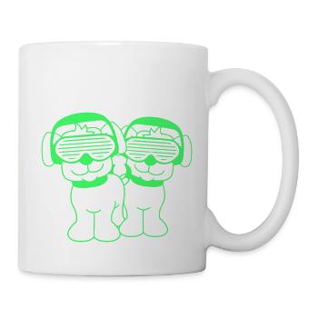 2 Cool Mignon DJ Chien Pet Chiot Musique de fête - Mug blanc - blanc - Droite