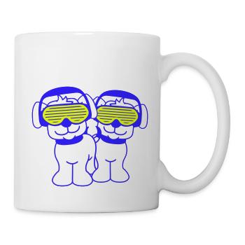 2 Cool Mignon DJ Chien Pet Chiot Musique de fête - Mug blanc - blanc - Droite