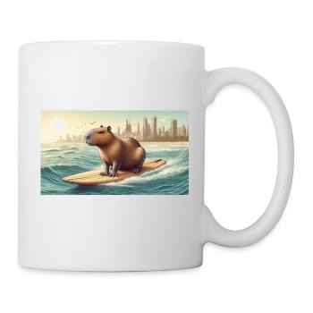 Surfing capybara - Mug - white - Right