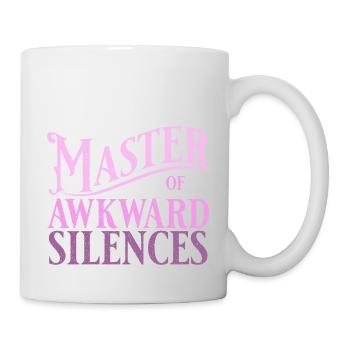 Master of awkward silences in pink - Mug - white - Right