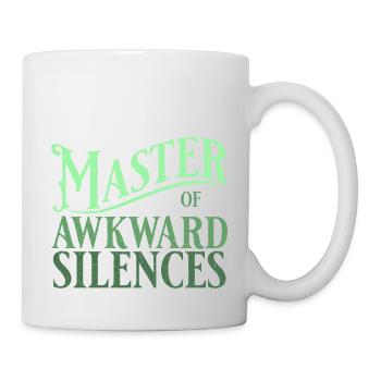 Master of awkward silences in green - Mug - white - Right