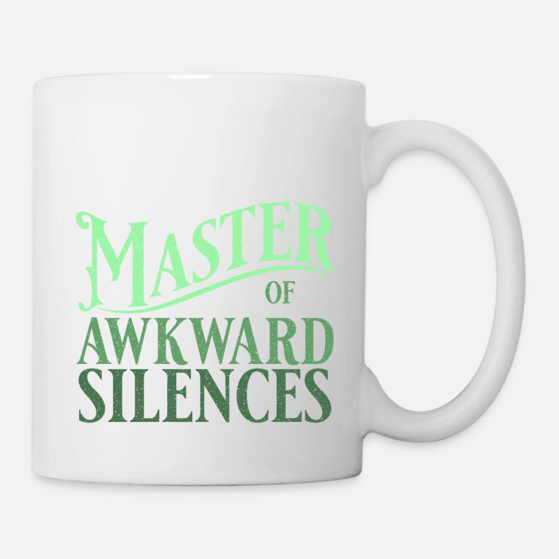 Maître des silences gênants en vert - Mug blanc - blanc