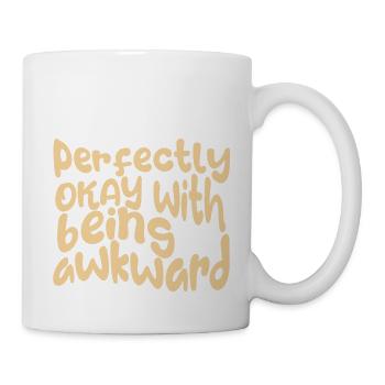 perfectly okay with being awkward, here in yellow - Mug - white - Right