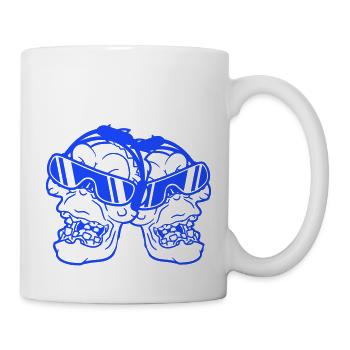 2 DJ Zombies Mort-vivant Horreur Halloween Têtes de fête - Mug blanc - blanc - Droite
