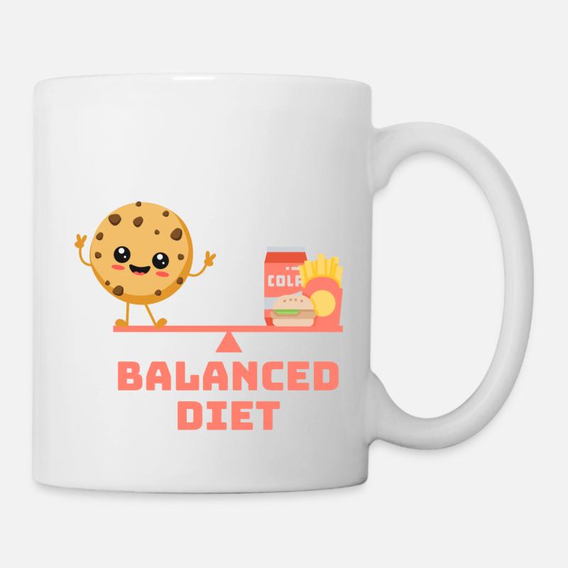 équilibré cookie fastfood Régime - Mug blanc - blanc