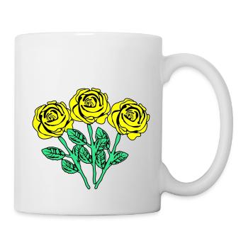 gelbe rosen - Tasse - Weiß - Rechts