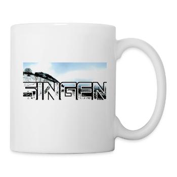 Singen Schnee überlappend modern Januar - Tasse - Weiß - Rechts
