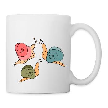 Schnecken - Tasse - Weiß - Rechts