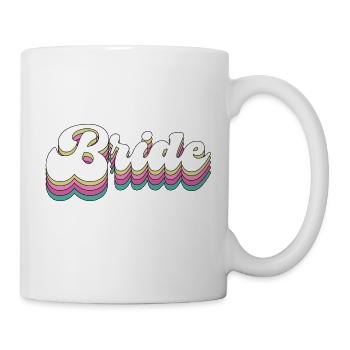 Mariée Vintage Lettrage Rétro Enterrement de vie de garçon Proposition engagée - Mug blanc - blanc - Droite