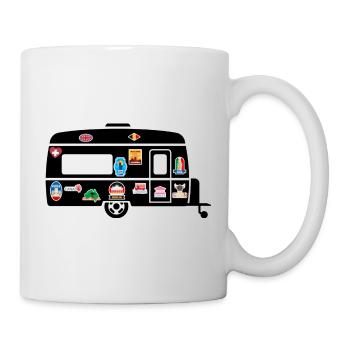 Caravane avec stickers - Mug blanc - blanc - Droite
