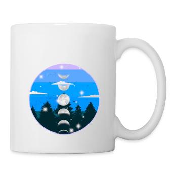 Wald Natur Mondphase Mond mystisch - Tasse - Weiß - Rechts