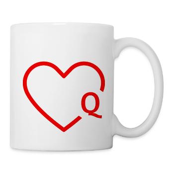Buchstabe Q Rotes Herz - Tasse - Weiß - Rechts