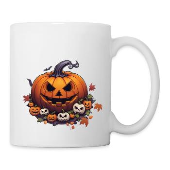 Halloween Kürbis - Tasse - Weiß - Rechts