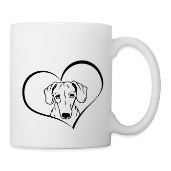 Teckel dans le cœur - Mug blanc - blanc - Droite