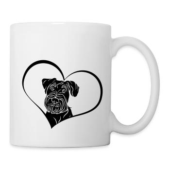 Schnauzer moyen en cœur - Mug blanc - blanc - Droite