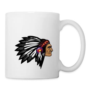 Fier chef indien visage tête côté - Mug blanc - blanc - Droite