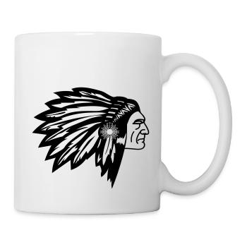 Fier chef indien visage tête côté - Mug blanc - blanc - Droite