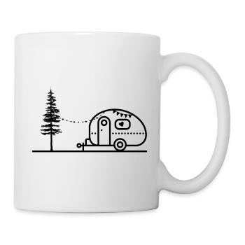Happy Camper Wohnwagen Süß - Tasse - Weiß - Rechts