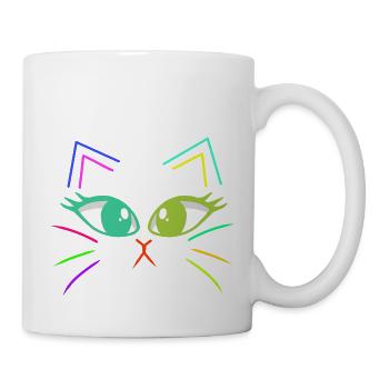 Chats Chat Chat Visage Rétro Années 80 Années 90 - Mug blanc - blanc - Droite