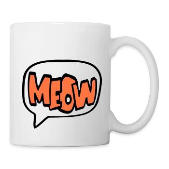 Meow Katze Miau Buchstaben Sprechblase Text Zitat - Tasse - Weiß - Rechts